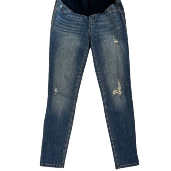 1822 Denim Vintage Denim Ankle Skinny Maternity Jeans Distressed Size 6/28 - Picture 2 of 5
